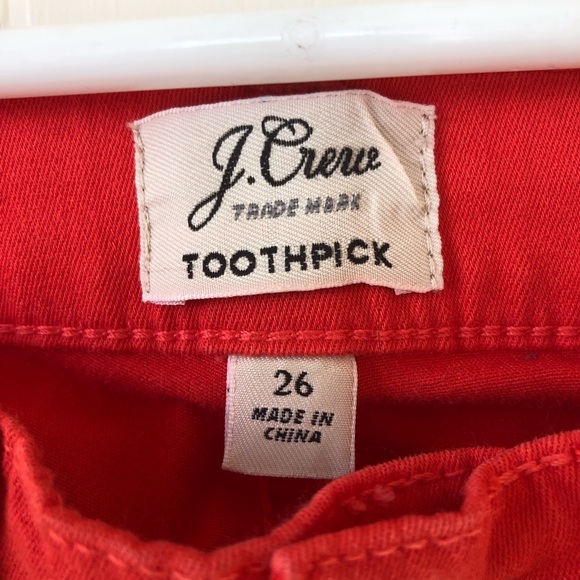 J CREW Orange/Red 9” High-Rise Toothpick Jeans - Picture 3 of 10